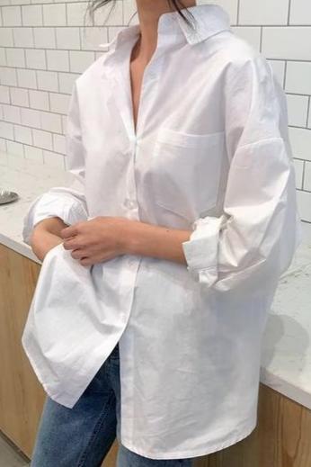 The Basic White Button Down Blouse