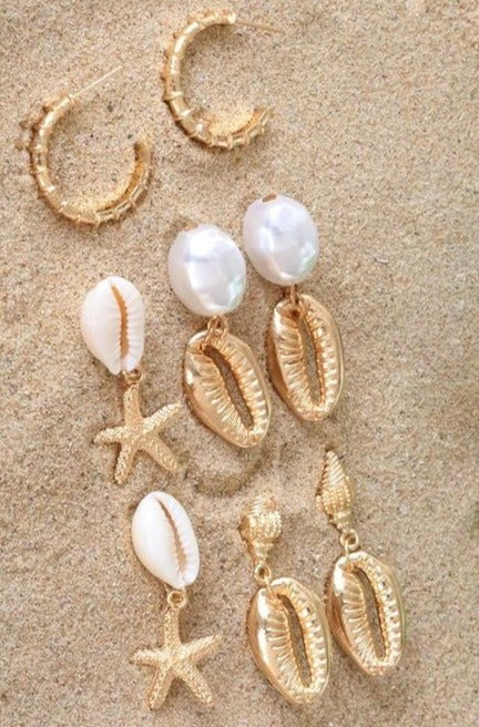 Starfish & Seashell Summer Earrings