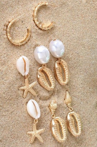 Starfish & Seashell Summer Earrings