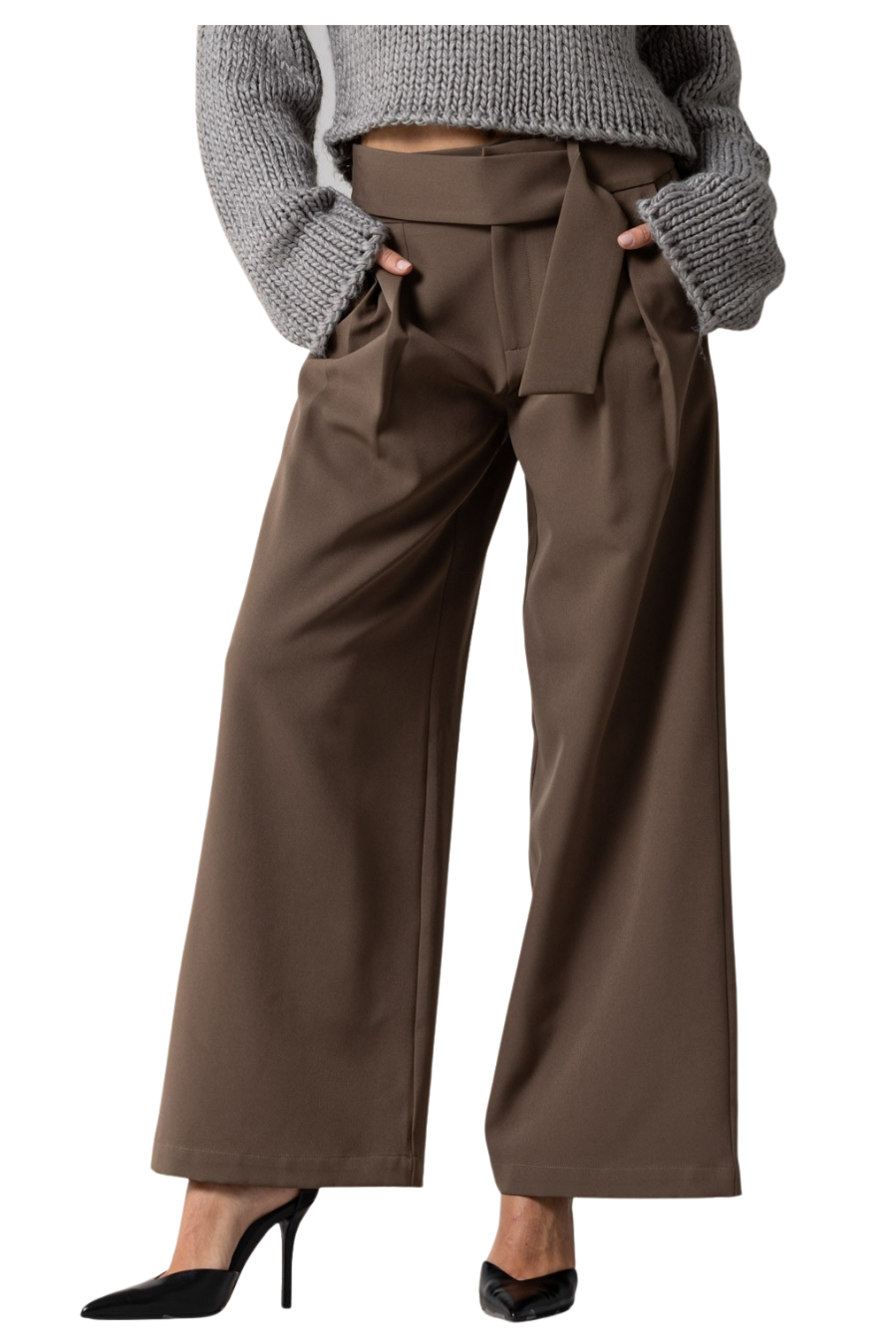 Mocha Belted Trousers