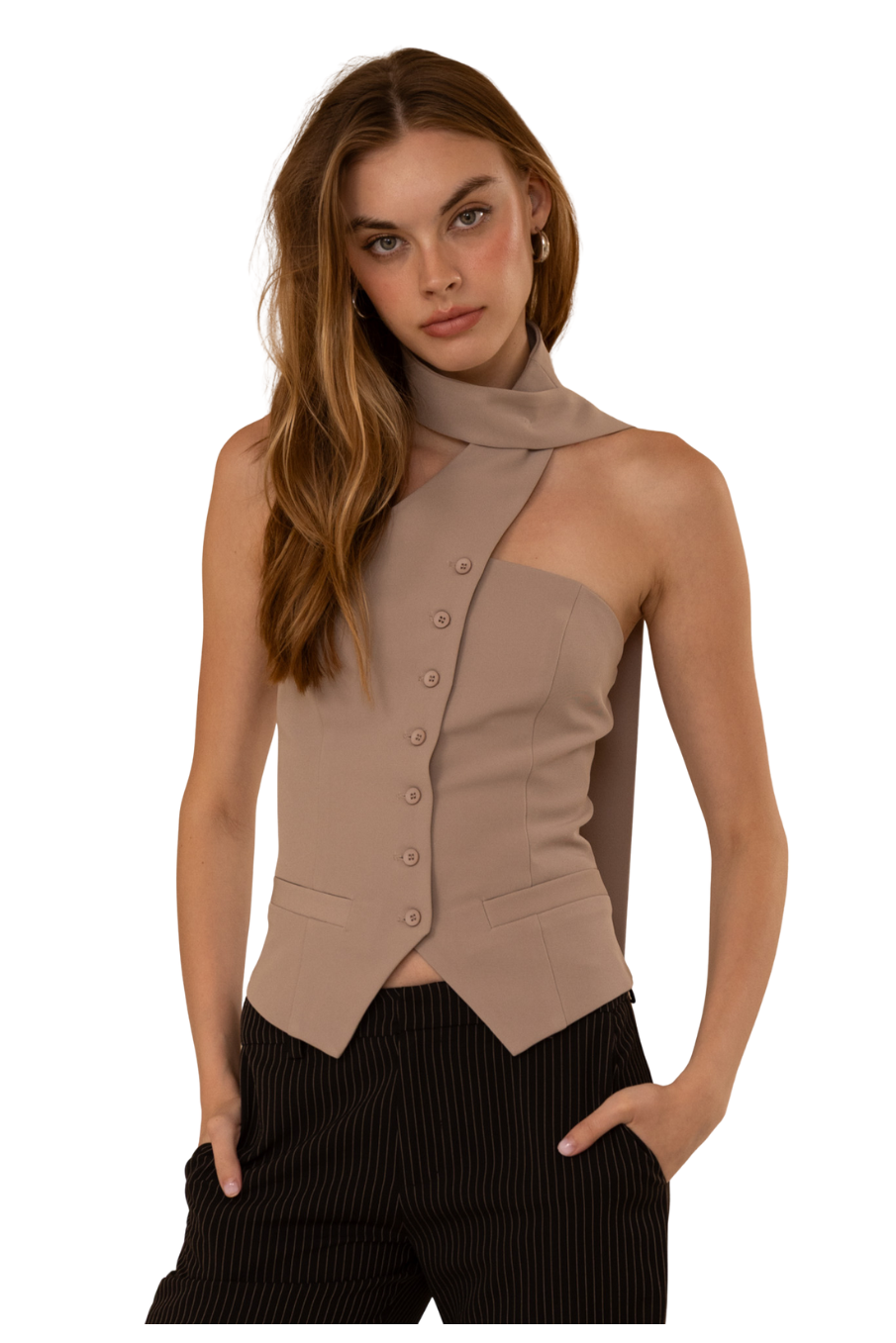 Asymmetrical Scarf Top