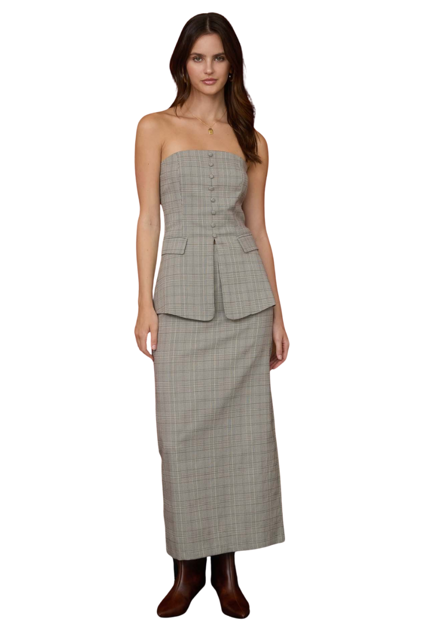 Plaid Strapless Set