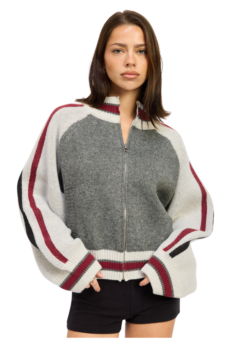 Varsity Zip Knit