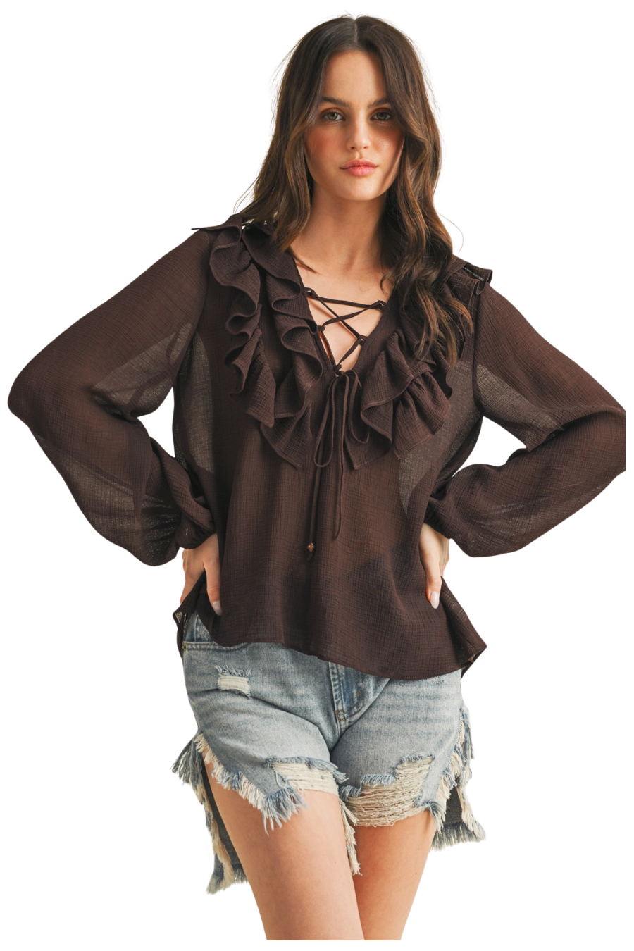 Cocoa Crush Ruffle Blouse