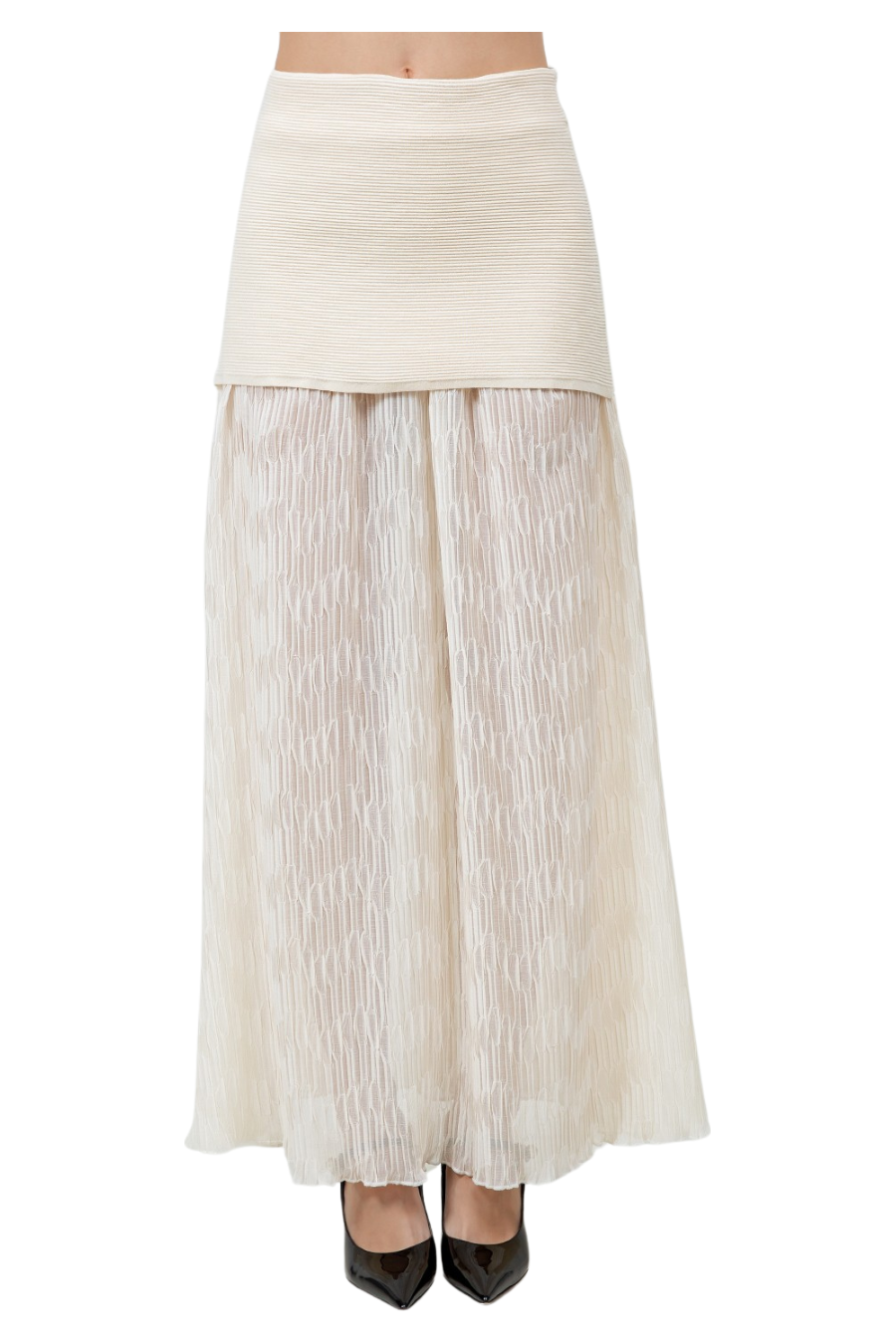 Ivory Cloud Maxi Skirt