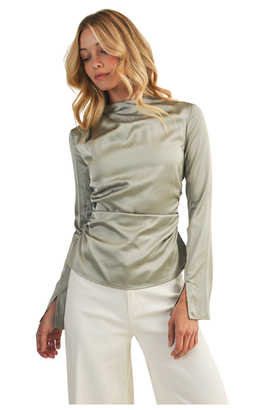 Verona Satin Drape Top