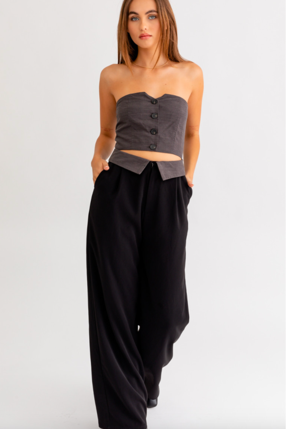 Wide Leg Tube Jumpsuit