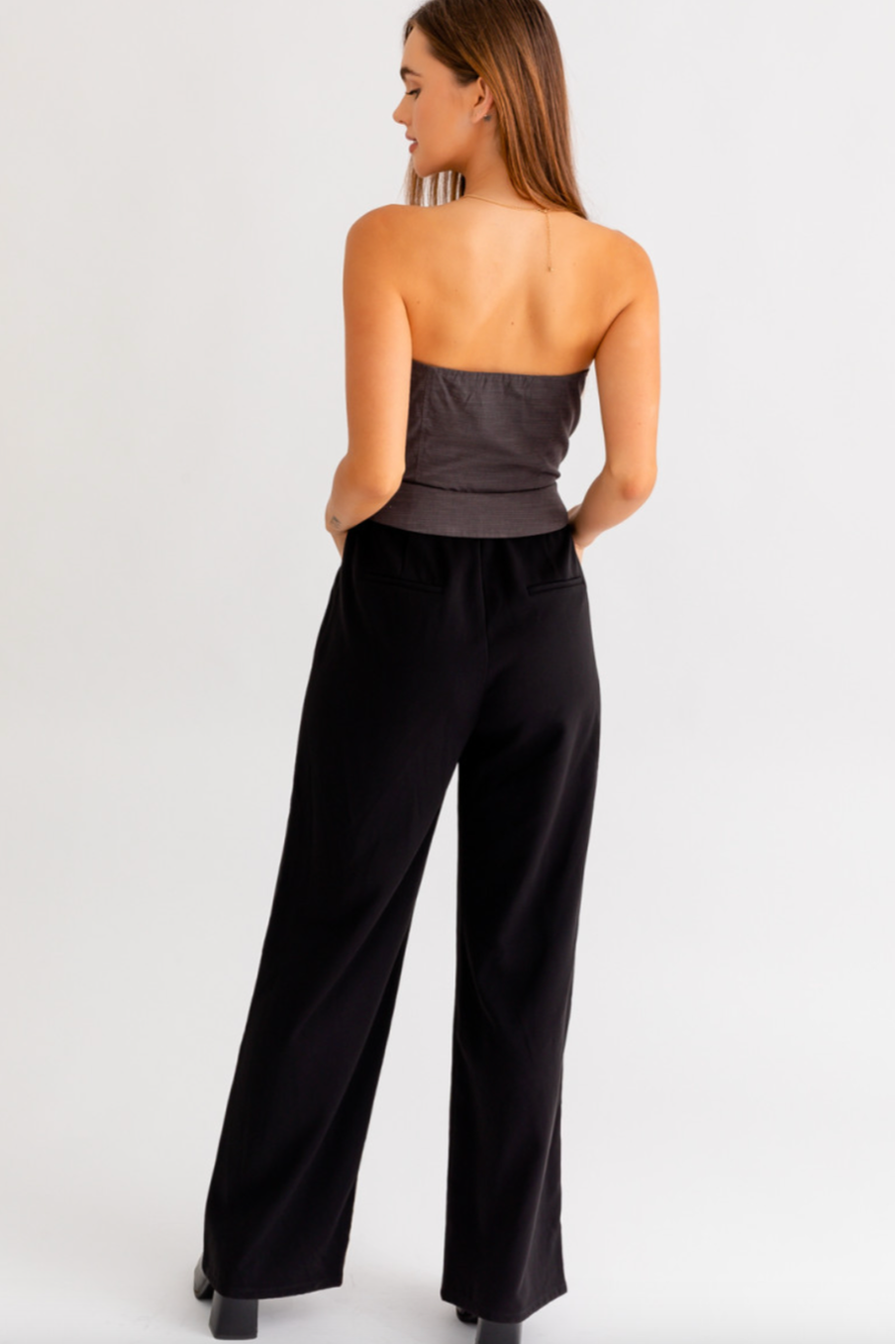 Wide Leg Tube Jumpsuit