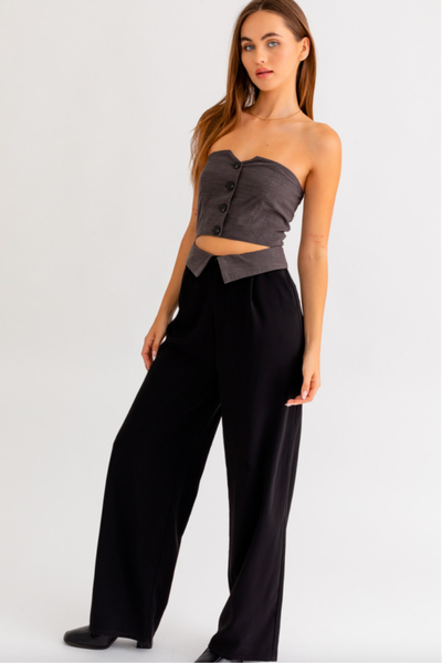 Wide Leg Tube Jumpsuit