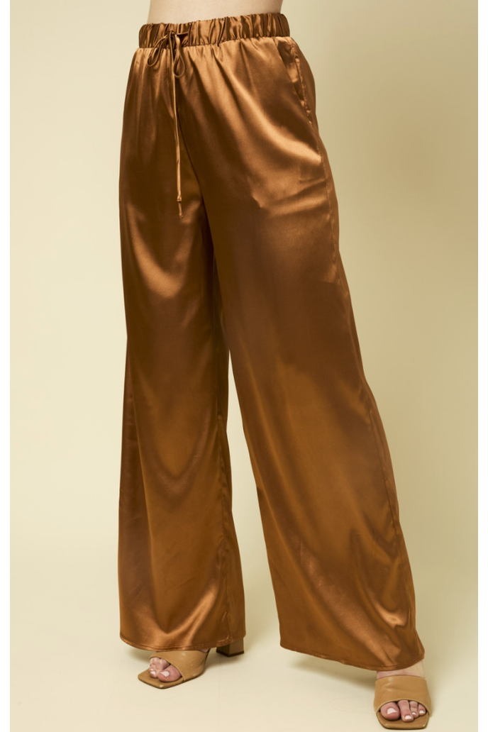 Copper Satin Pants