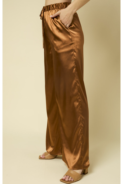 Copper Satin Pants