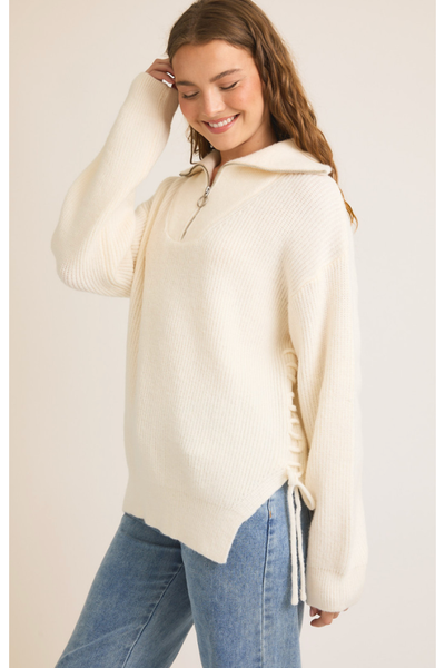 Cream Quarter Zip Sweater