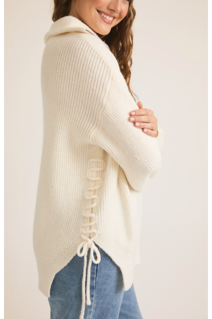 Cream Quarter Zip Sweater