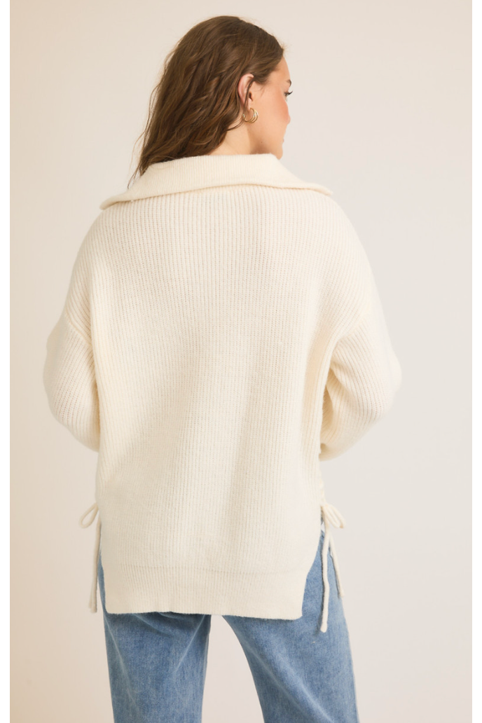 Cream Quarter Zip Sweater