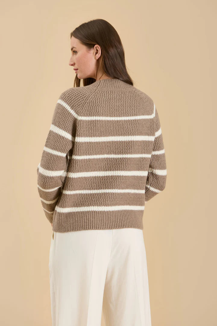 Striped High Neck Sweater