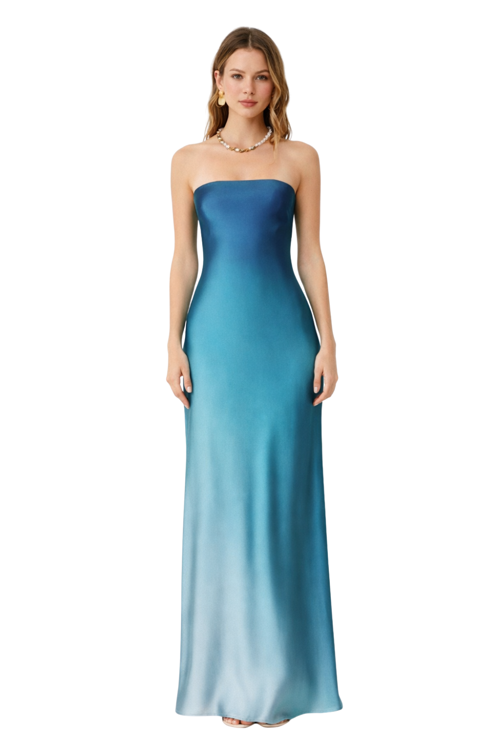 blue ombre strapless dress Natalia Blue Ombre Strapless Maxi Dress  12th Tribe