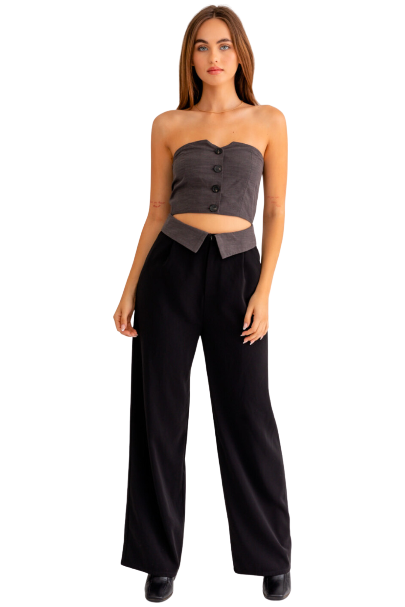 Wide Leg Tube Jumpsuit