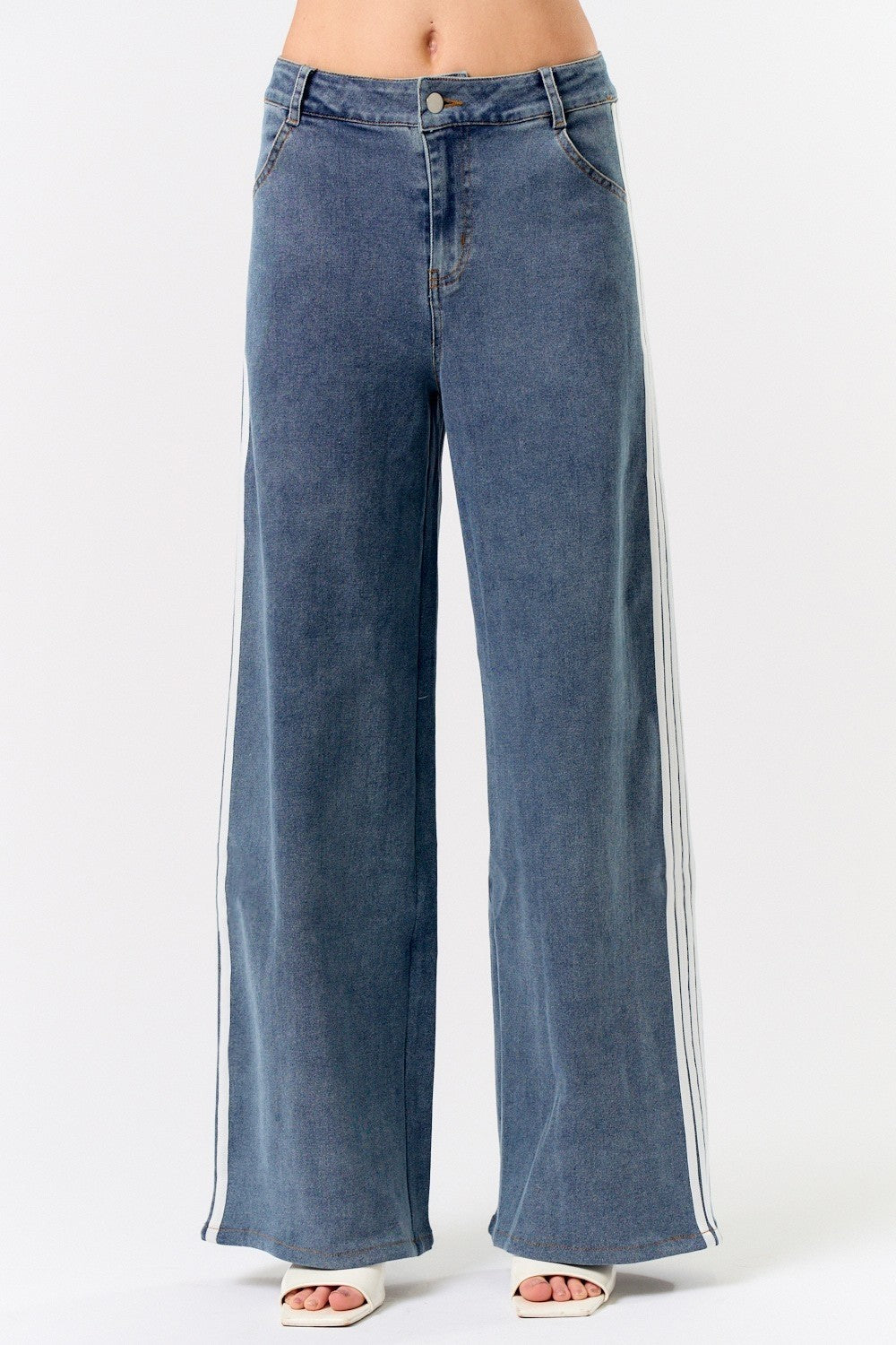Side Stripe Statement Jeans