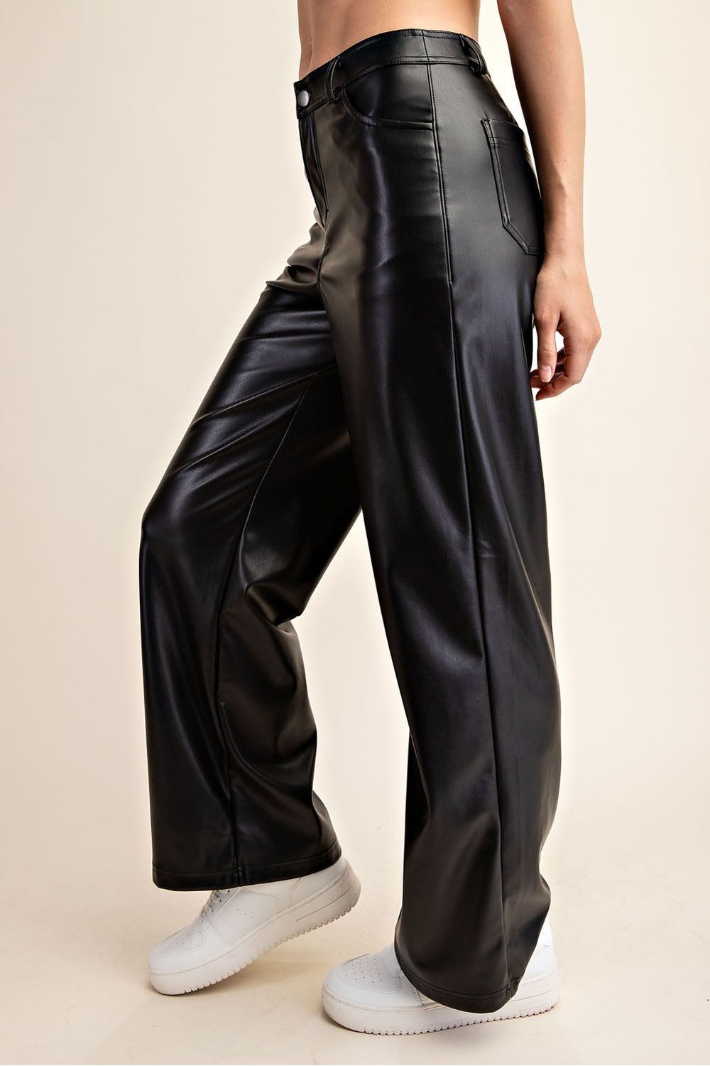 Leather Straight Leg Pants