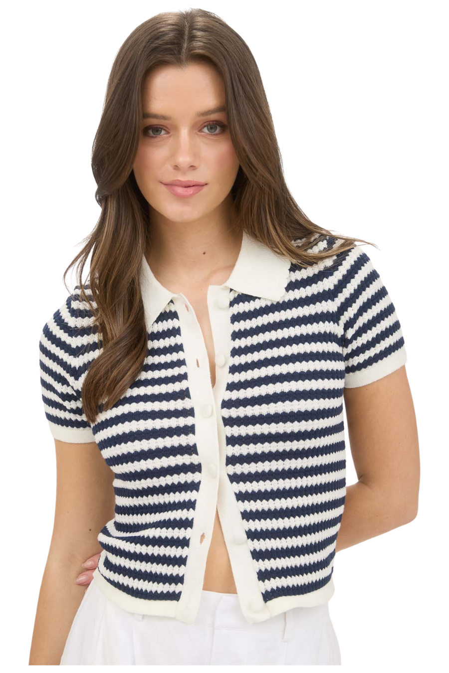 Capri Stripe Knit Polo